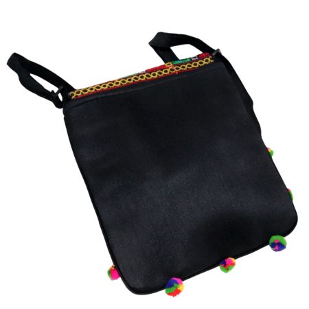 Jaipuri Handmade Embroidered Cotton Sling Bag – Traditional Rajasthani Crossbody Bag with Tassels for Women